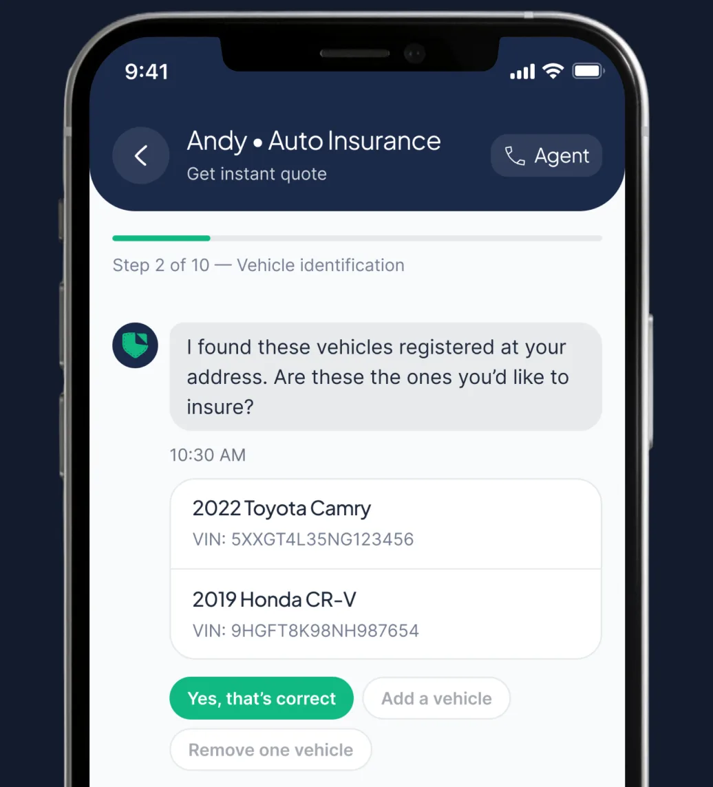 Andy AI assistant chat on a phone